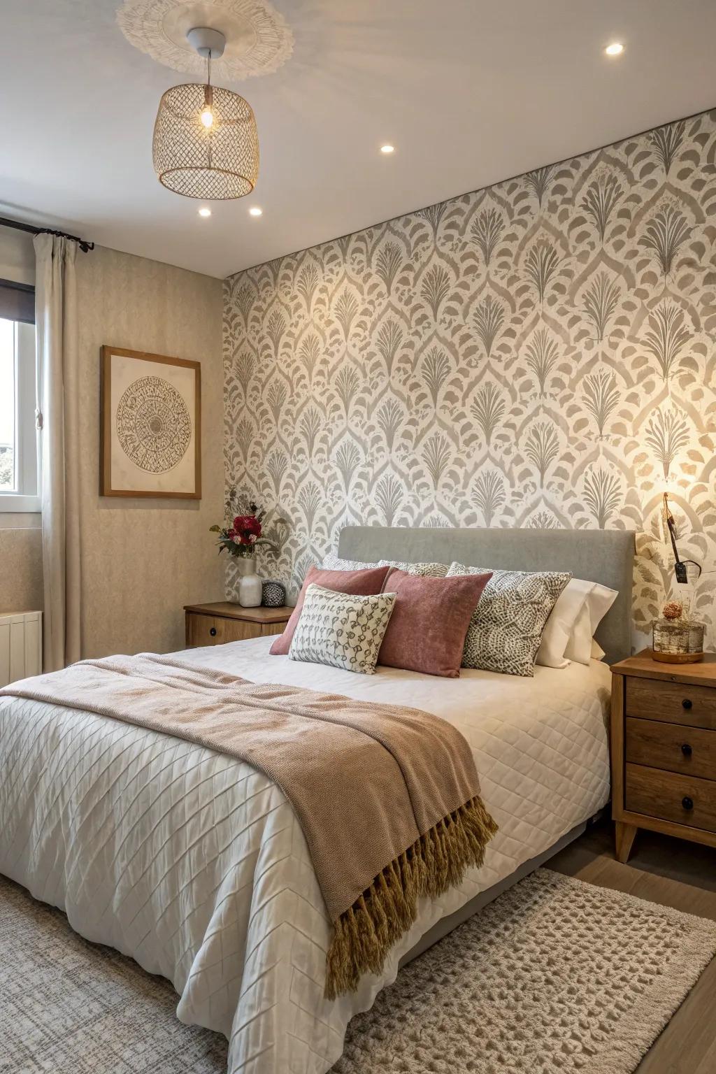 An accent wall adds an unexpected twist.