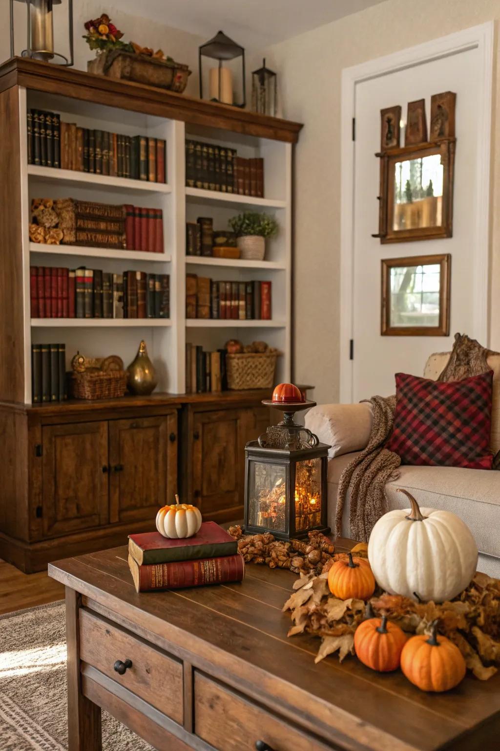 Classic elements add nostalgic charm to fall displays.