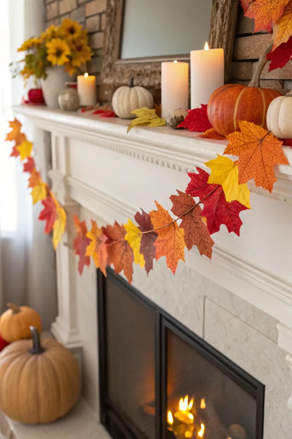 A foliage drape that adds a touch of fall to your decor.