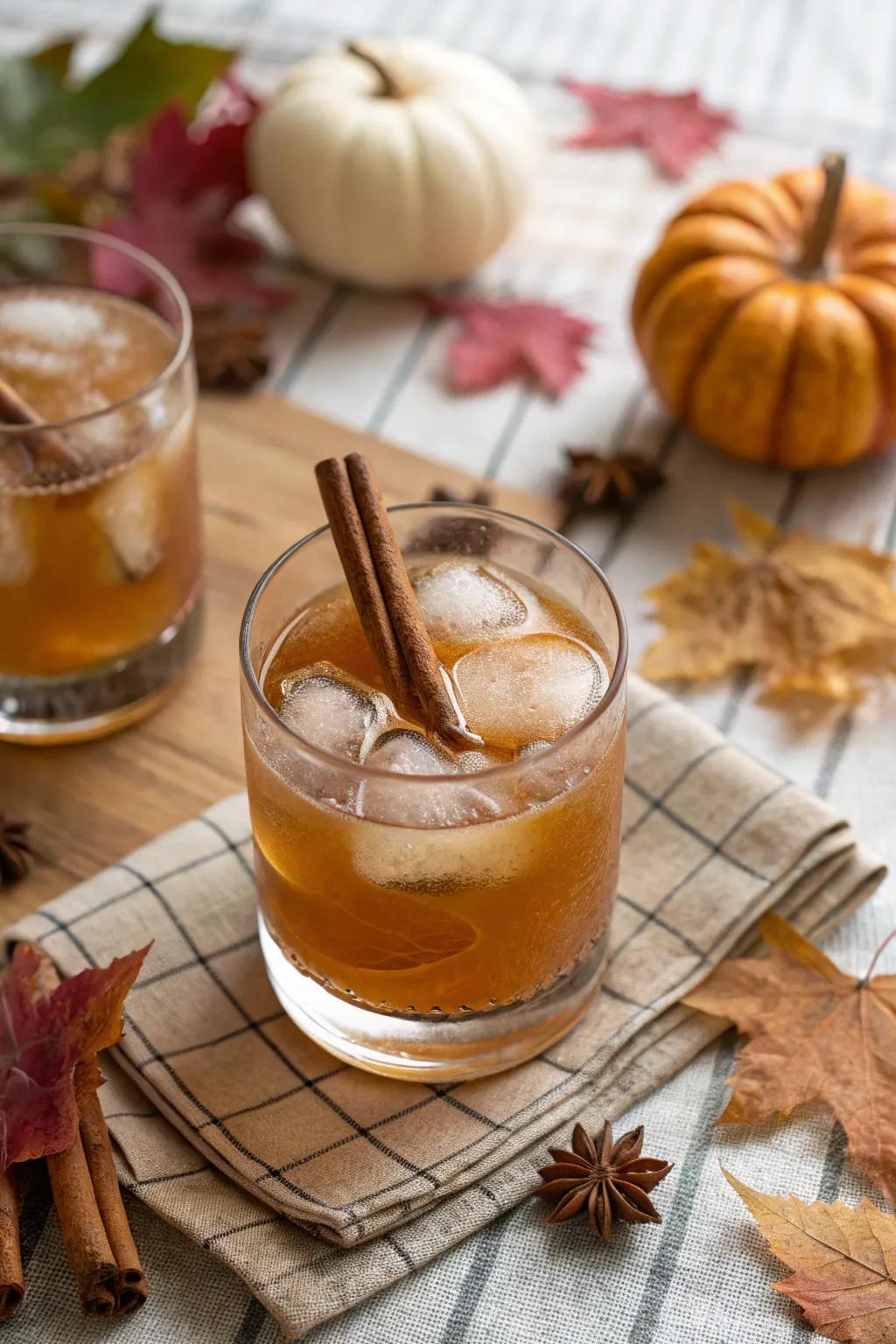 Cinnamon ice cubes for a soothing beverage.