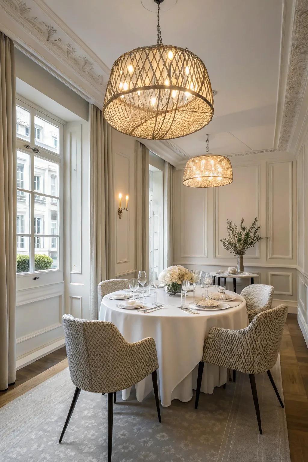 Simple layouts provide a neat, uncluttered look for any dining room.