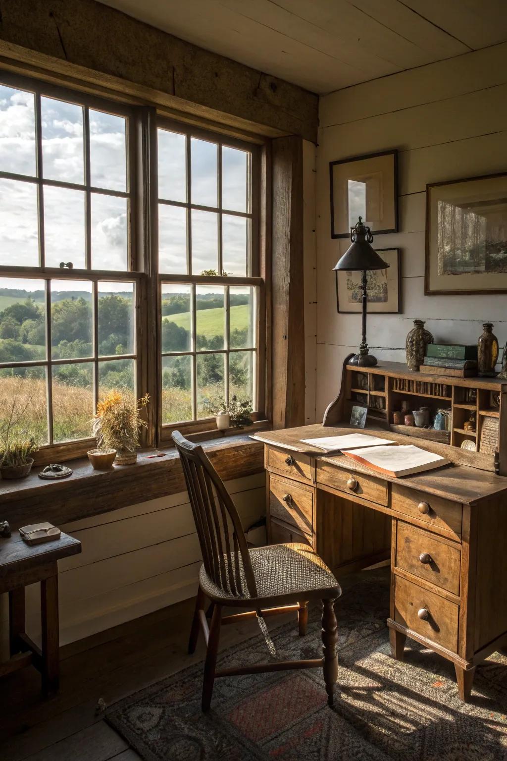 Outdoor light enhances the tranquil atmosphere.