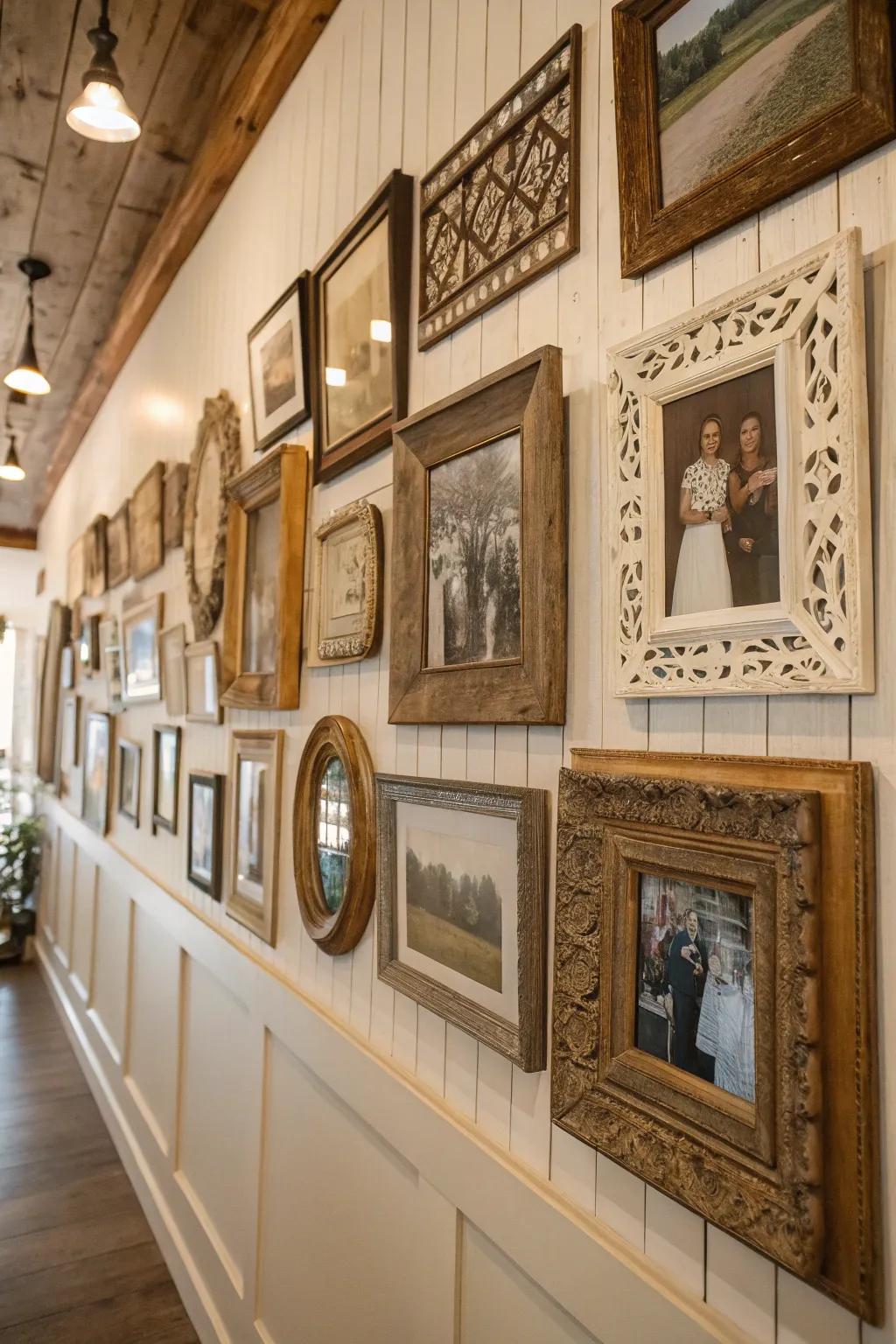 A gallery wall brimming with memories and charm.