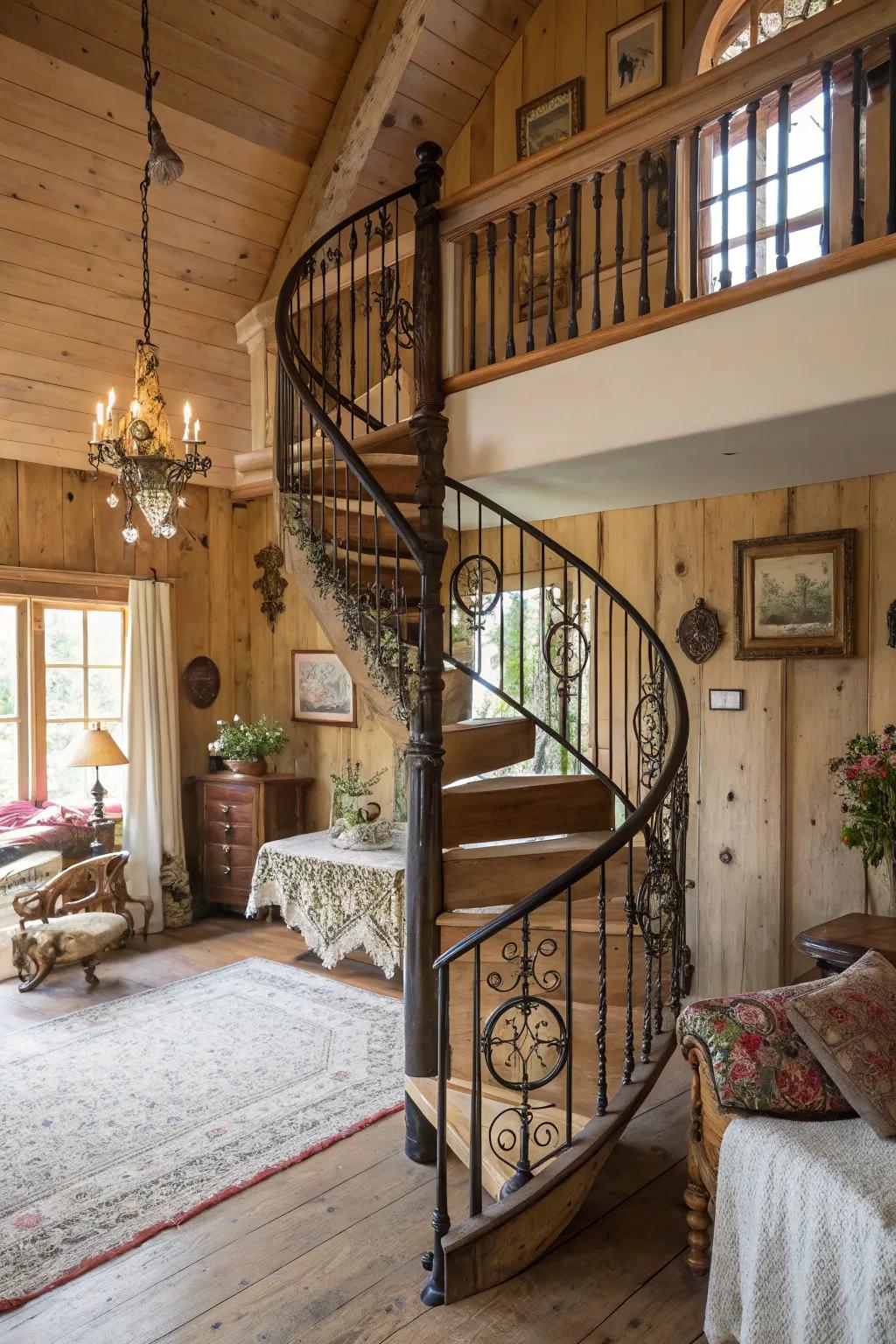 Spiral railings append whimsy and flair.