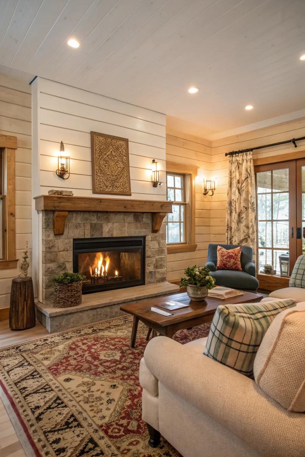 Warm neutrals fashion a cozy and welcoming ambiance.