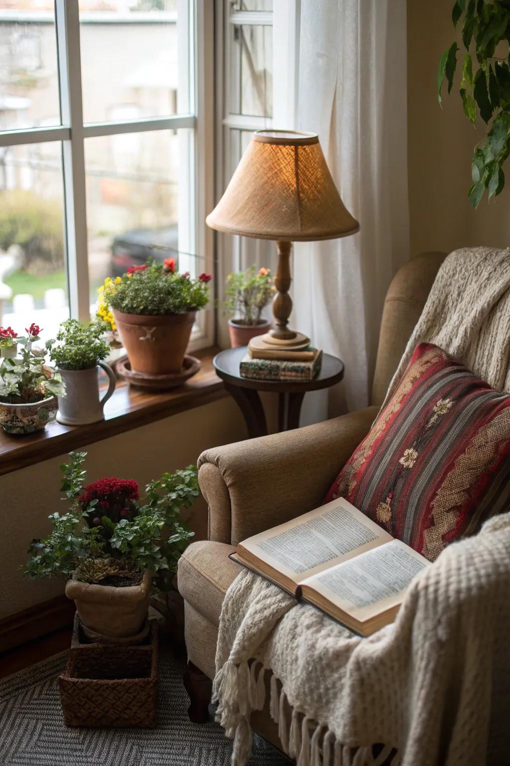 Cozy nooks provide a personal space for relaxation and reflection.