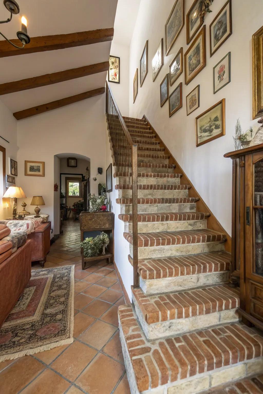Natural stone staircases exude country allure and ageless appeal.