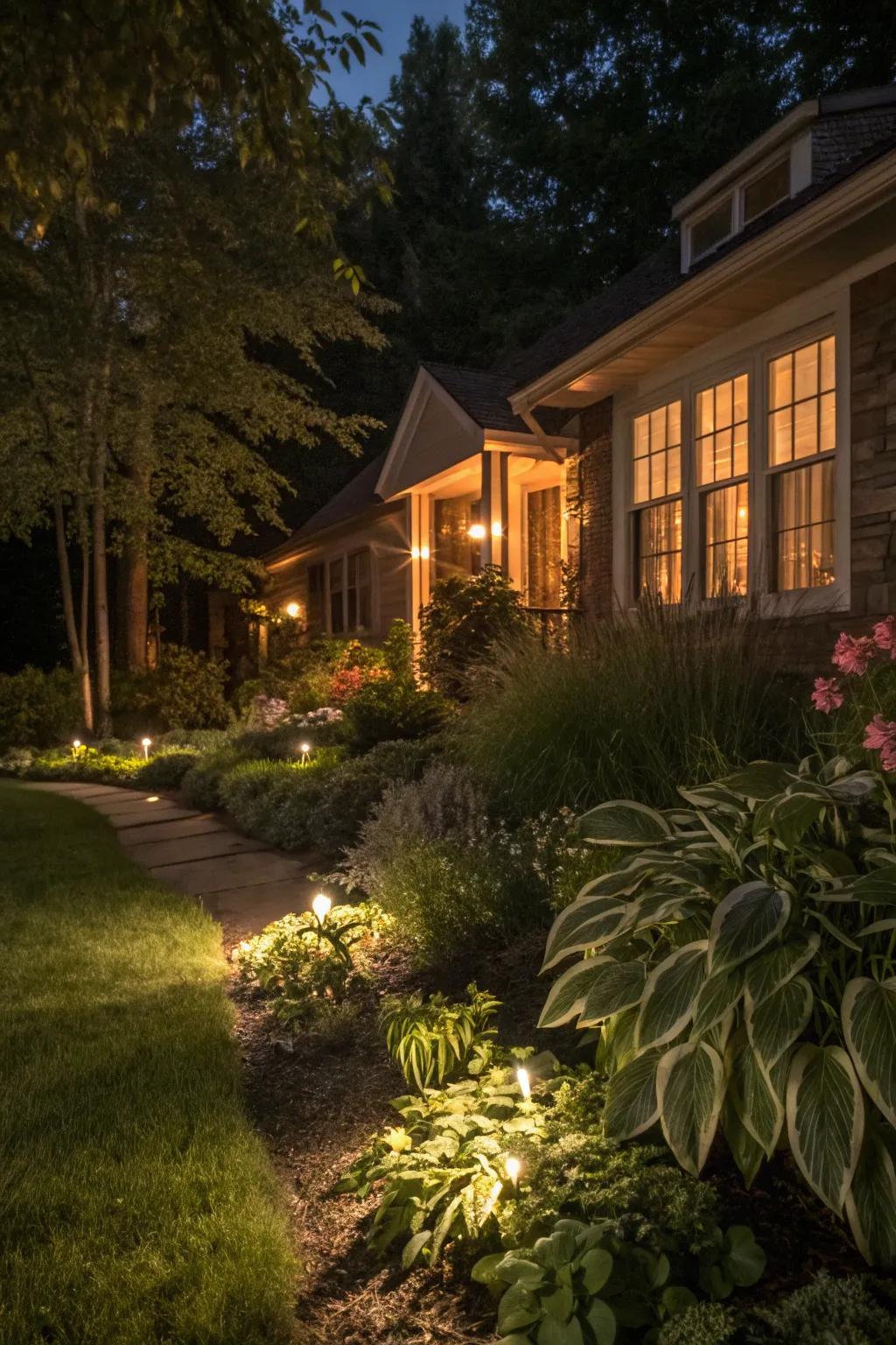 Illumination elevates the aesthetic of botanicals during nighttime