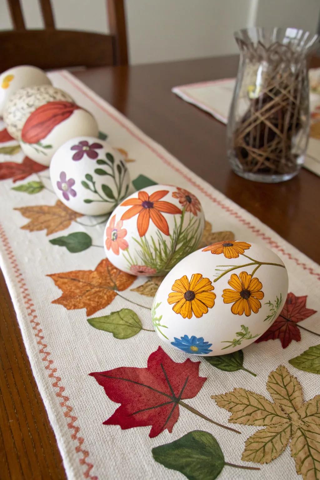 Holiday eggs celebrating nature's beauty.