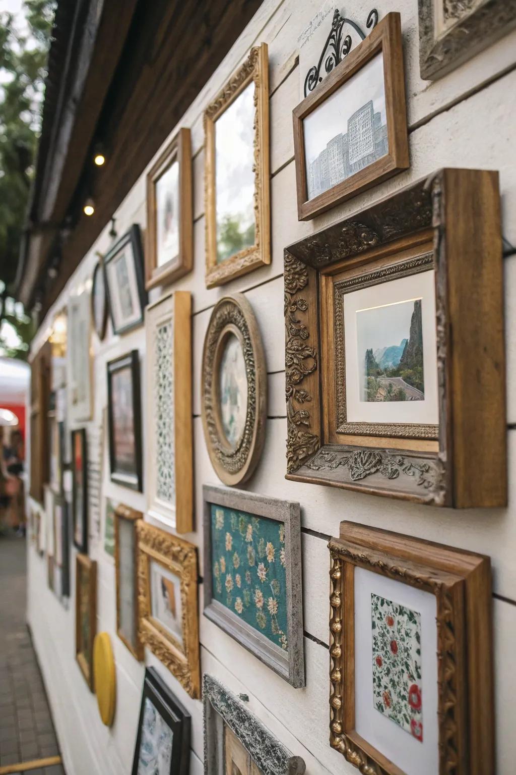 Eclectic gathering with a blend of frame styles and materials.