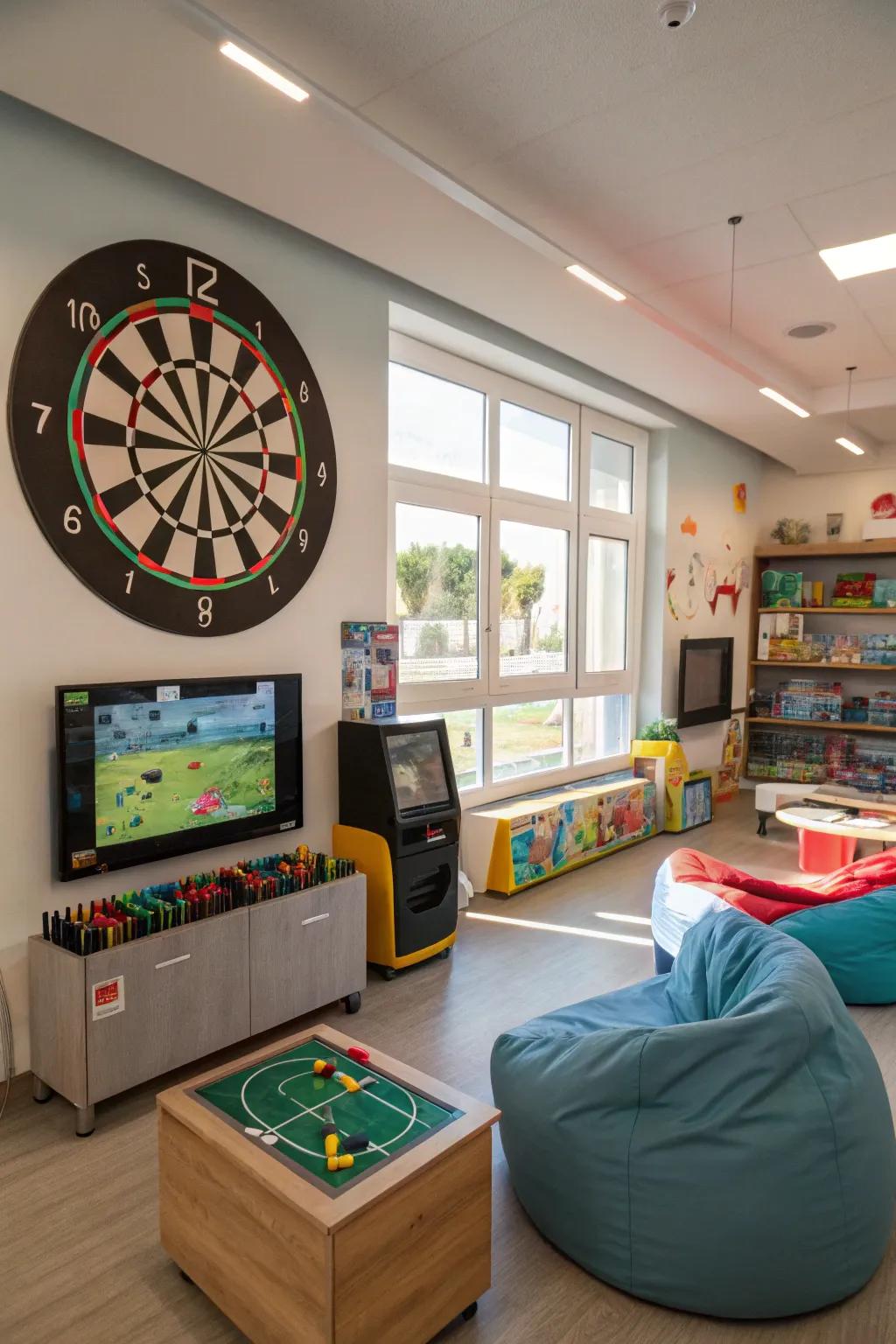 Make sure the fun never ends by adding interactive features to your gaming area.