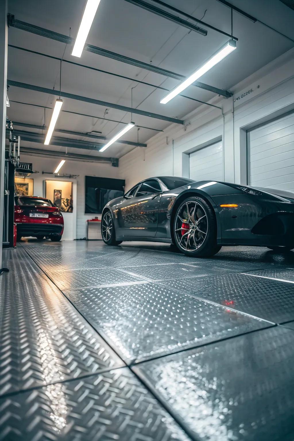 Achieve a sleek finish through metallic blocks.