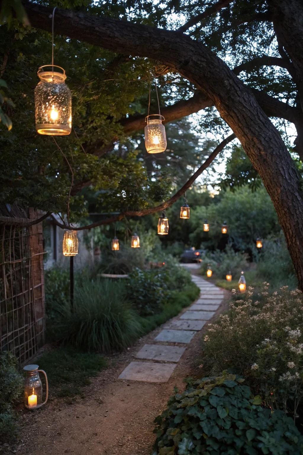 Embrace country charm with jar lights.