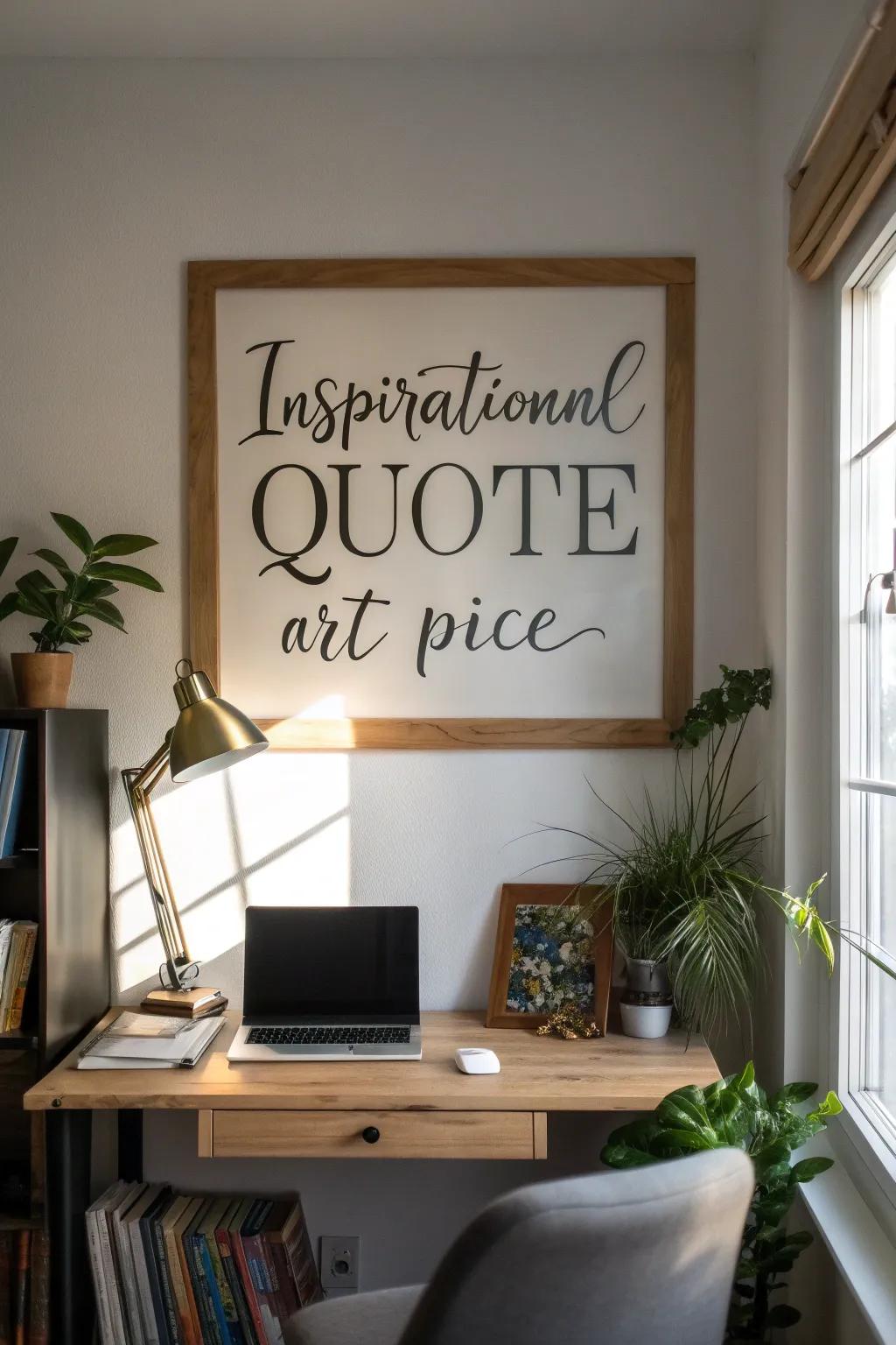 Amplifying motivation through uplifting word art.