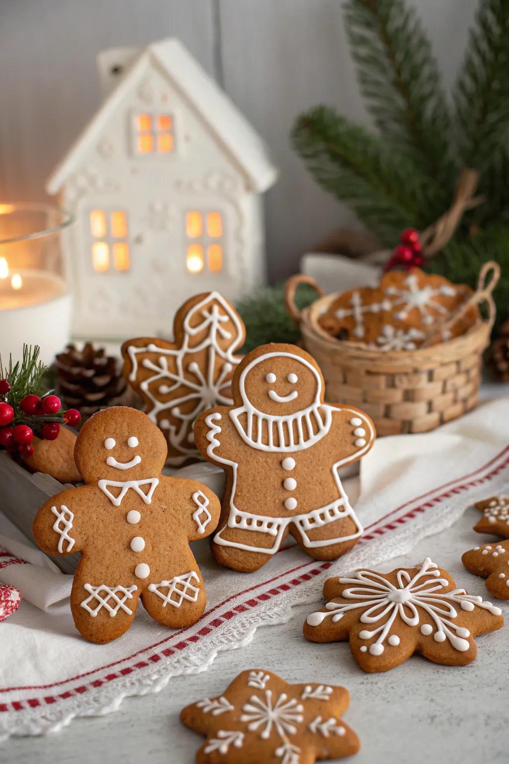 Vintage-inspired gingerbread figures encapsulating the essence of classic holiday décor.