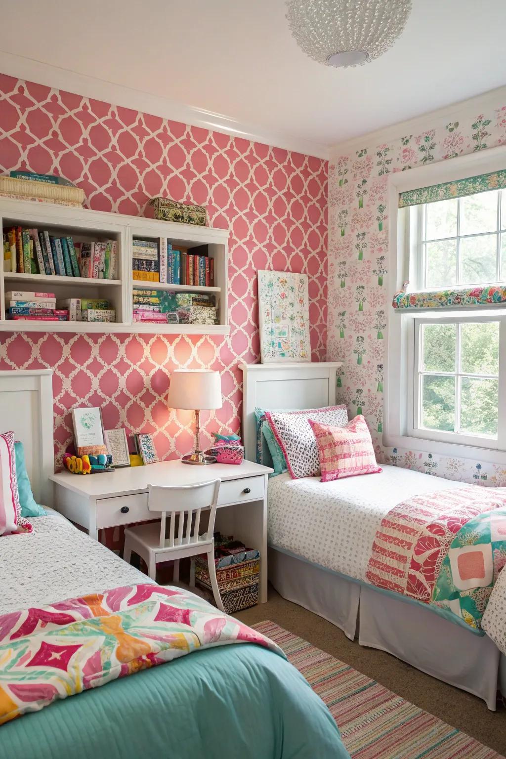 Strong covering sets a fun and making tone in a shared space.