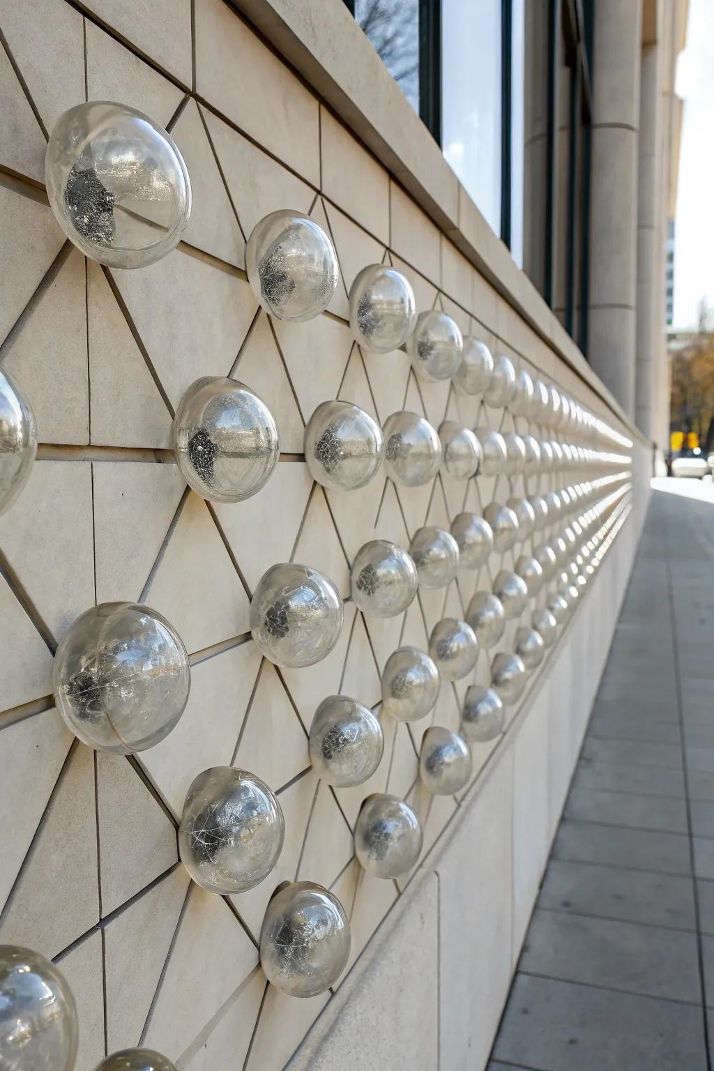 Achieve modern elegance with geometric glass orb art.