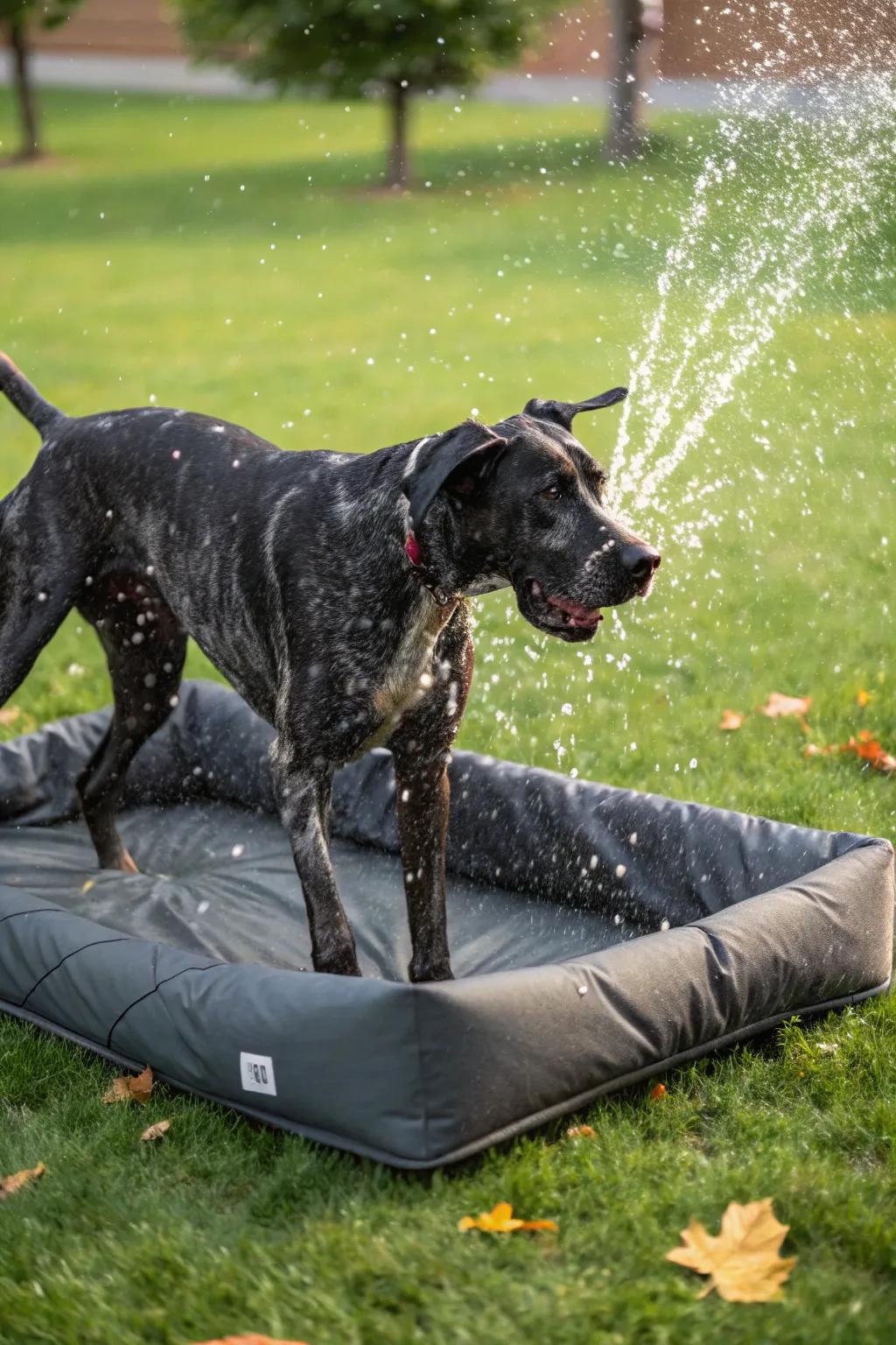 Waterproof beds prove ideal for Great Danes who relish water-themed adventures.