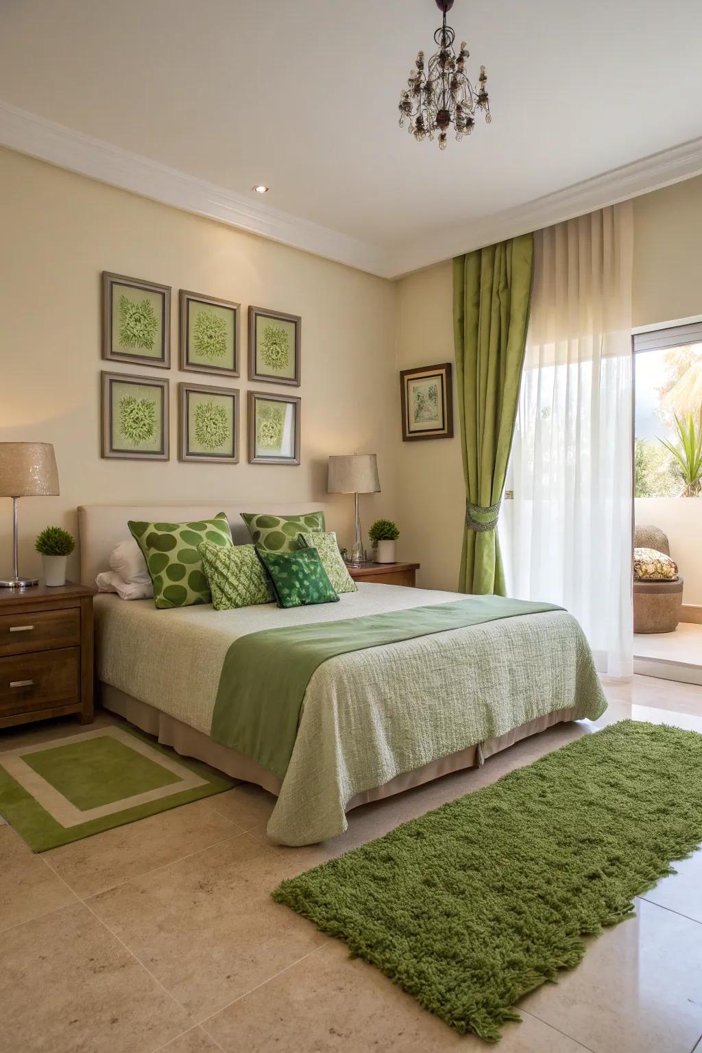 Balance pigments to foster a tranquil environment.
