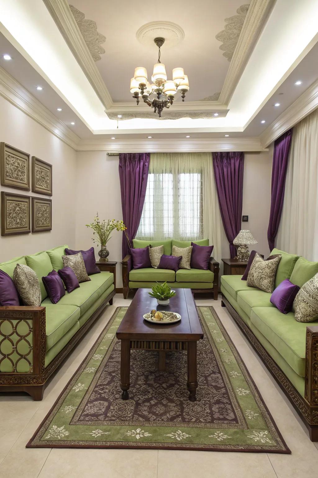 Symmetrical arrangement creating concord in the living area.