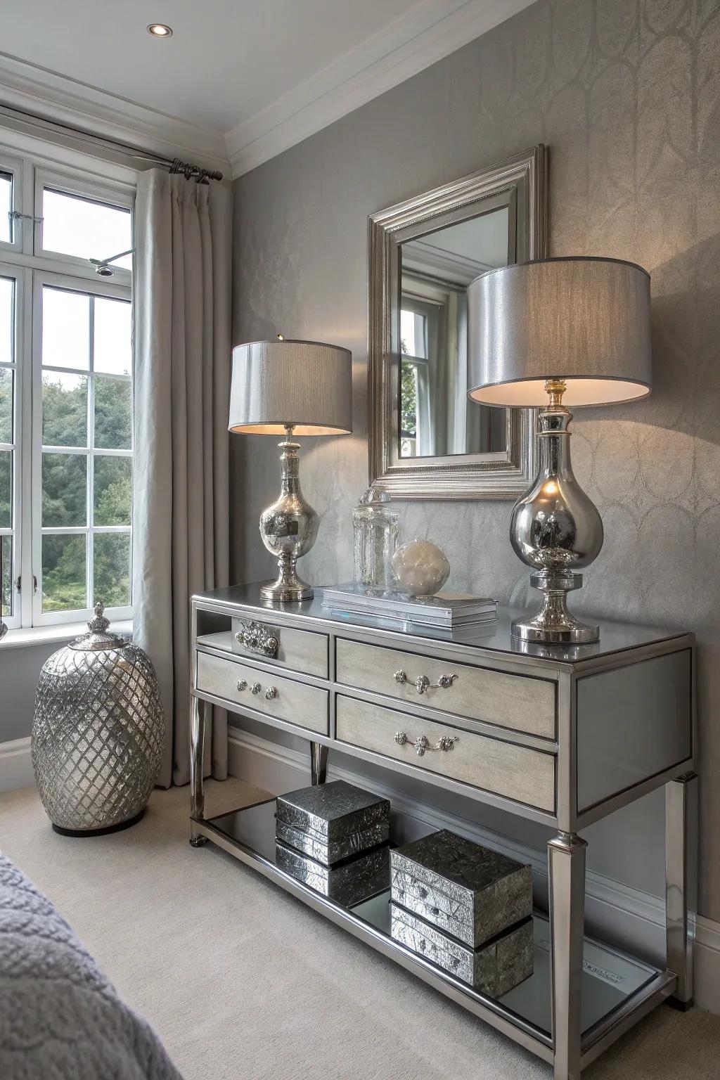 Metal touches add a hint of glamour.