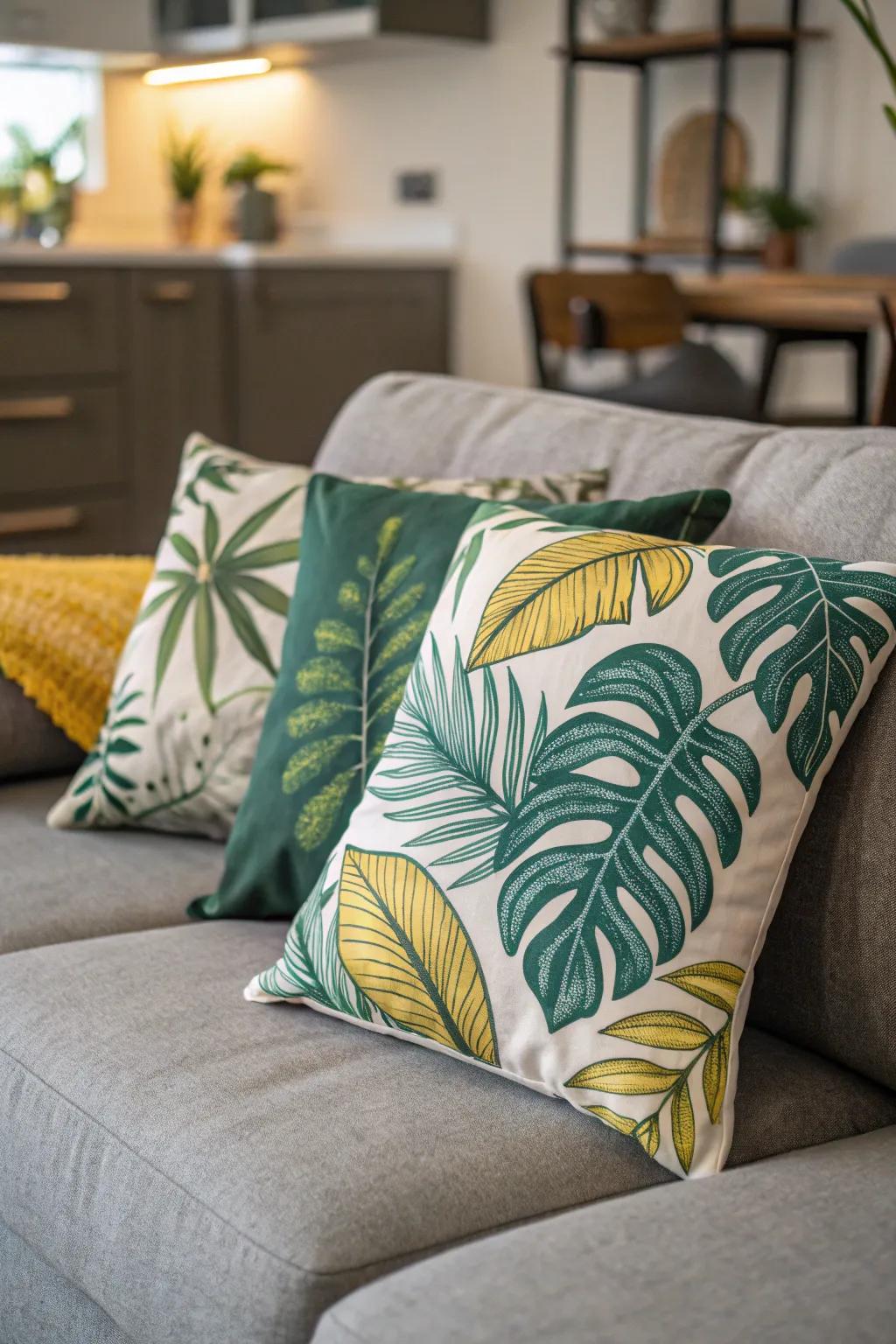 Tropical motifs infuse a lively and exotic atmosphere.