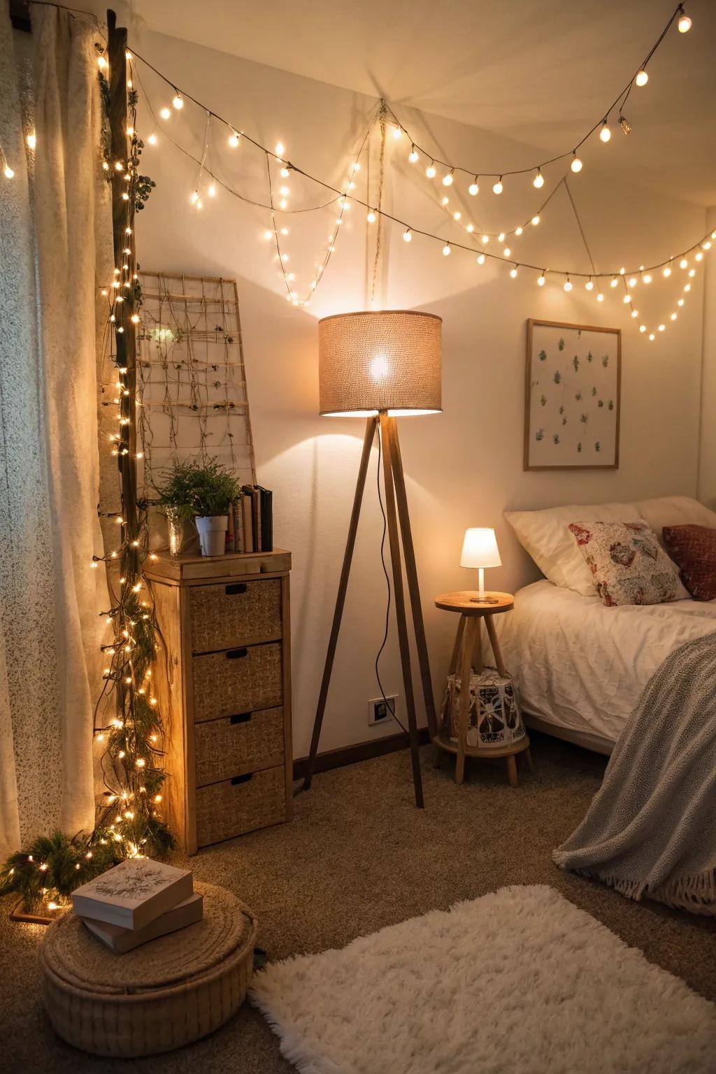 Layered emanation fashions a snug ambiance for unwinding evenings.