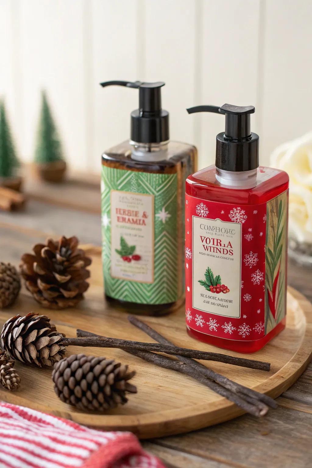A delightful duo of holiday-scented hand cleansers