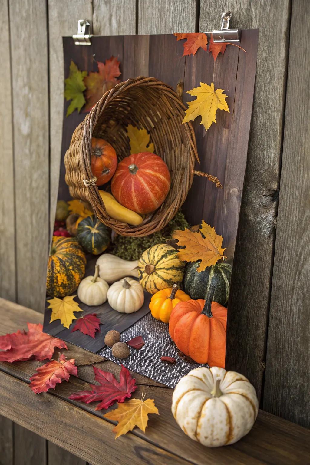 Mother Nature's gathering poster that blends fall beauty with Halloween charm.