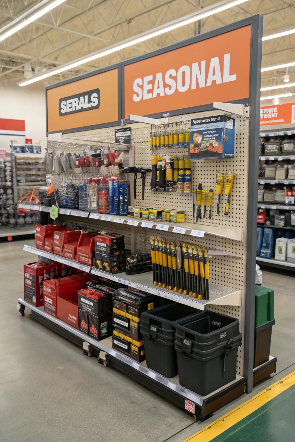 Seasonal items shown off to make the most impact.