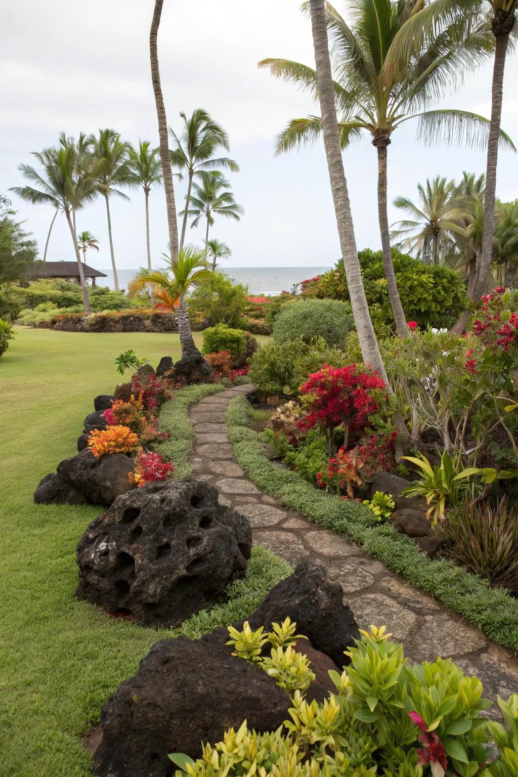 Lava rocks bring a dramatic touch to your scene.