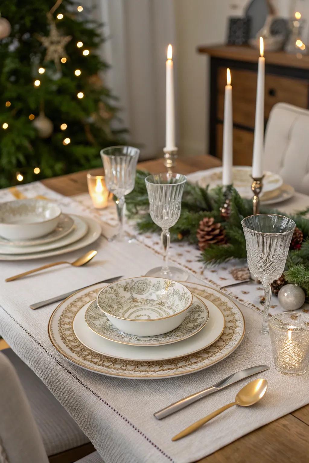 Harmonized place settings knit your holiday table together.