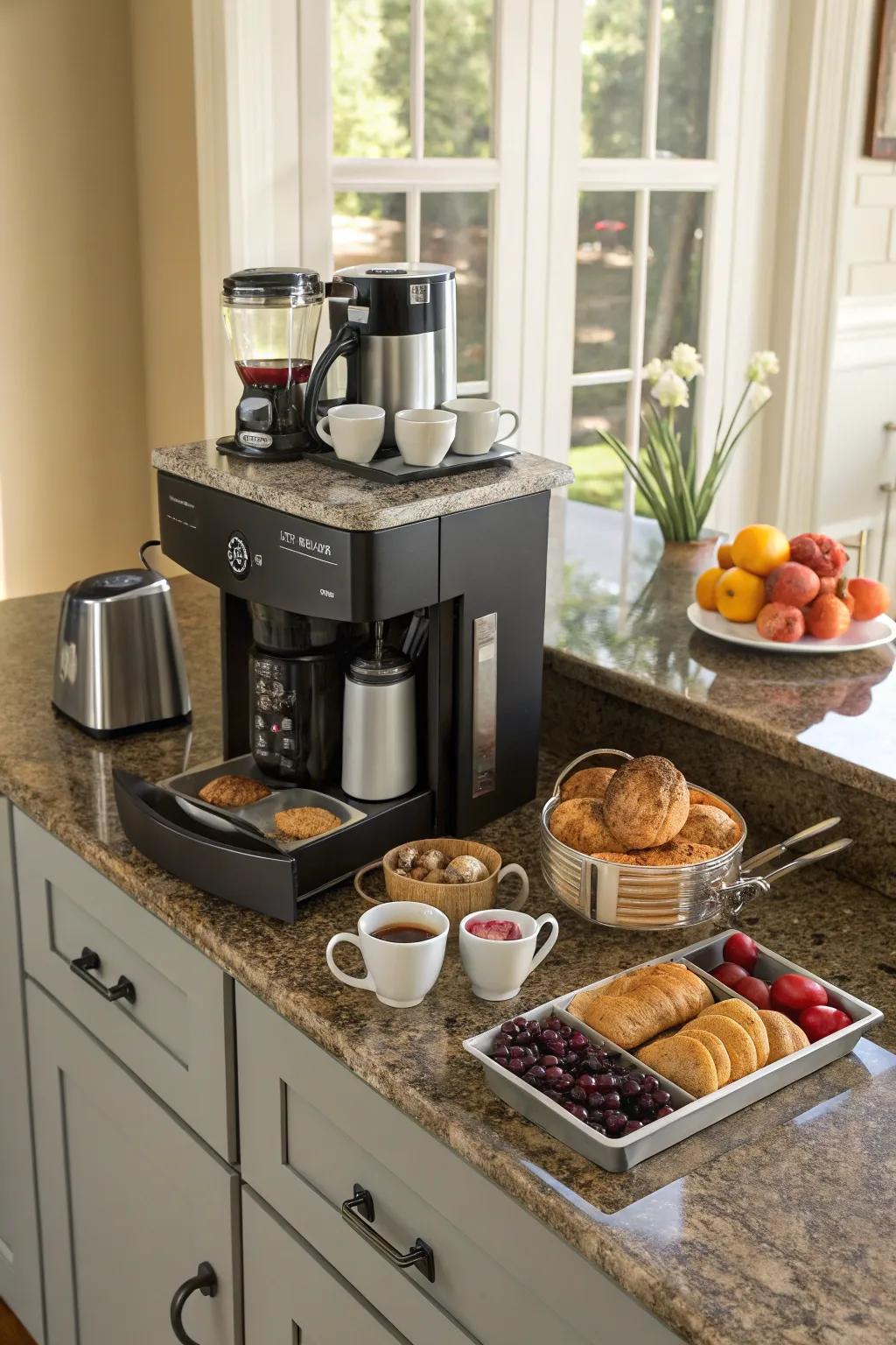Designing your coffee station into a versatile space maximizes utility.