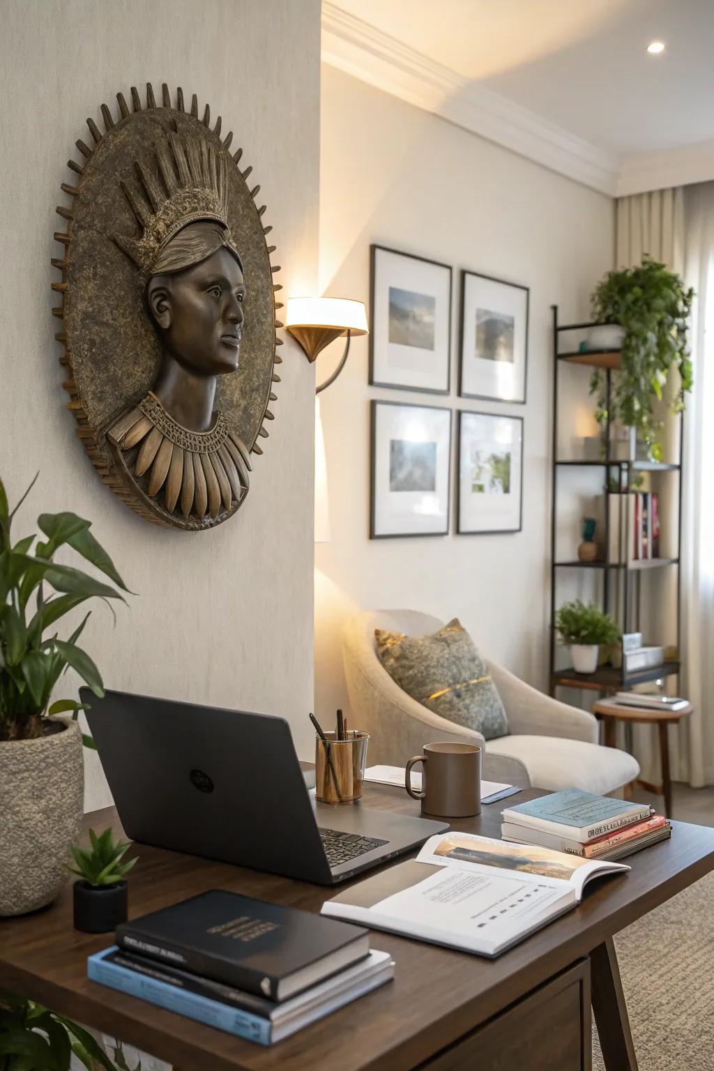 Sculptural art adds a three-dimensional aspect to your design.