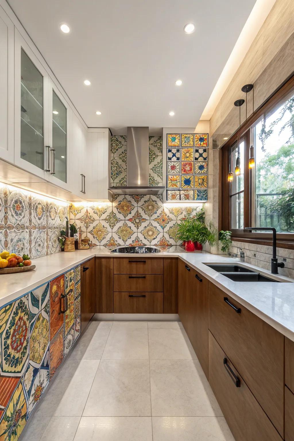 A backsplash that adds personality and flair to the kitchen.