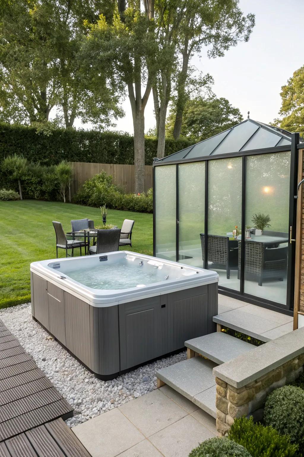 Frosted glass offers privacy with a touch of sophistication.