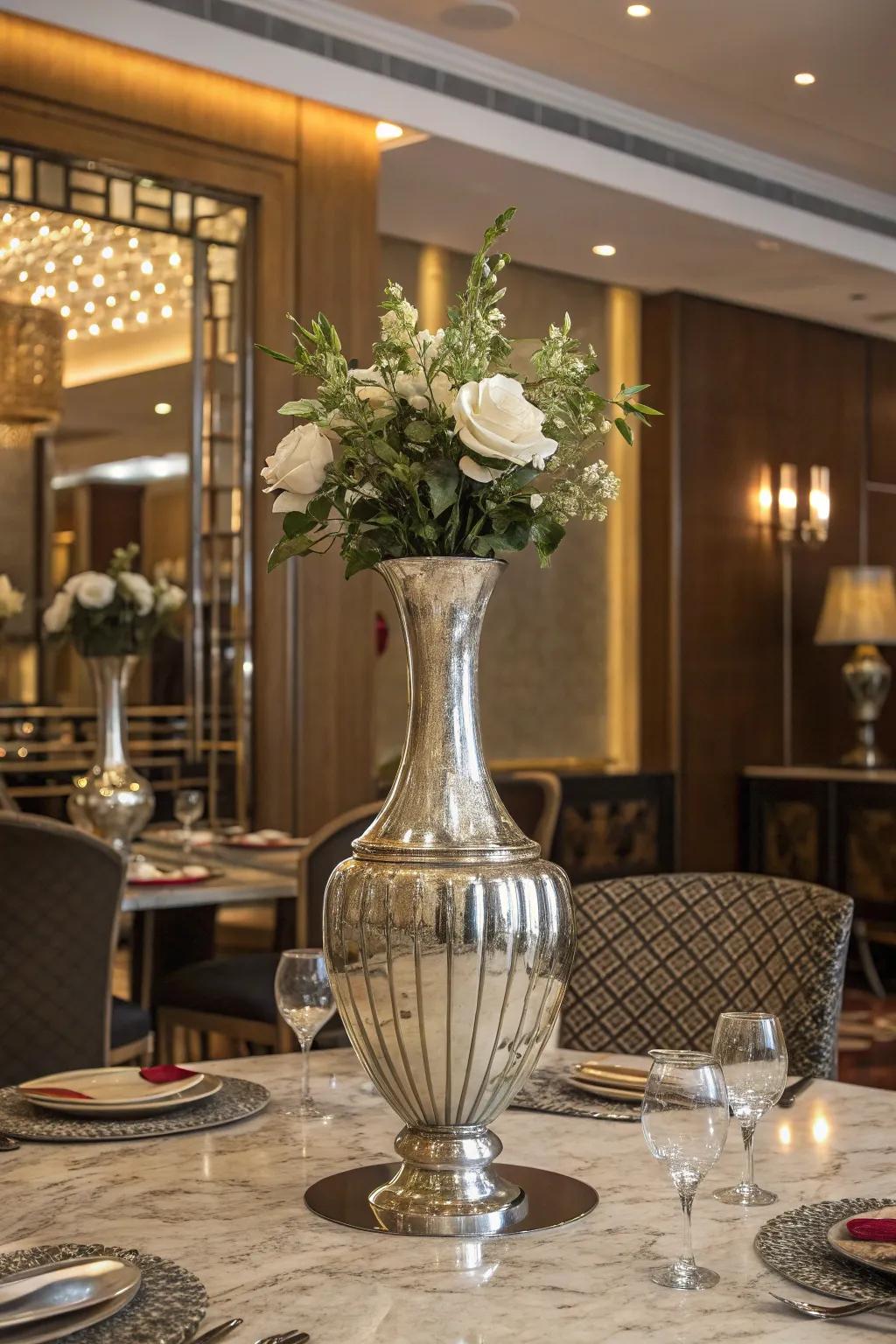 Metallic accents elevate the sophistication of your decor