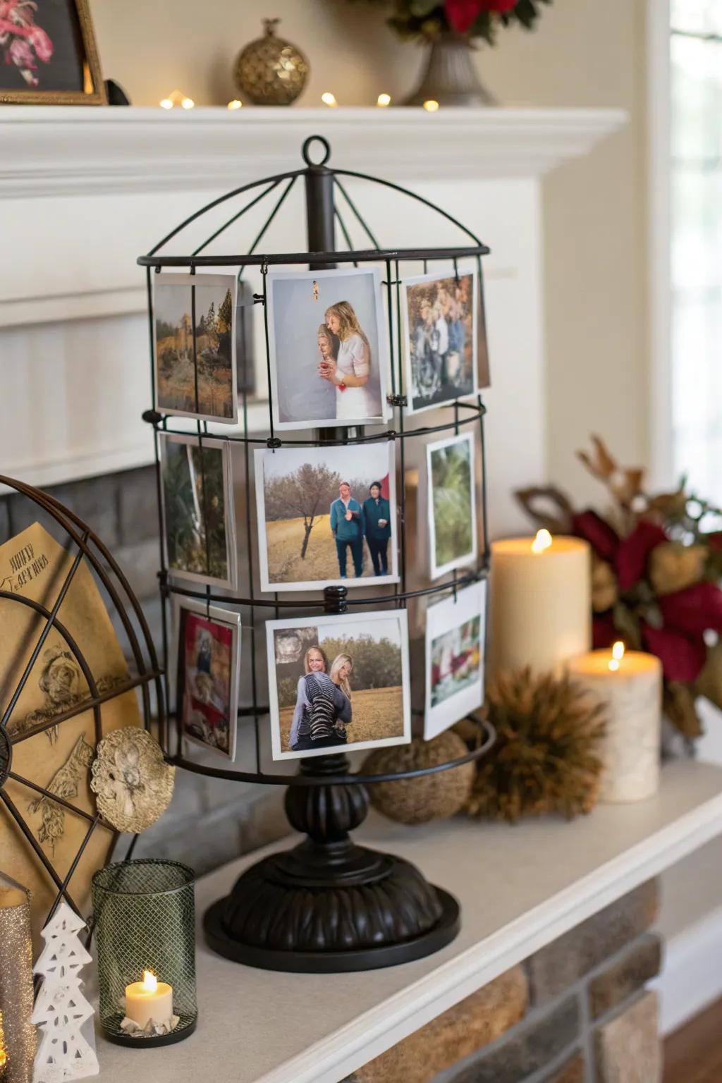 Revolving displays keep your photo decor fresh and engaging.