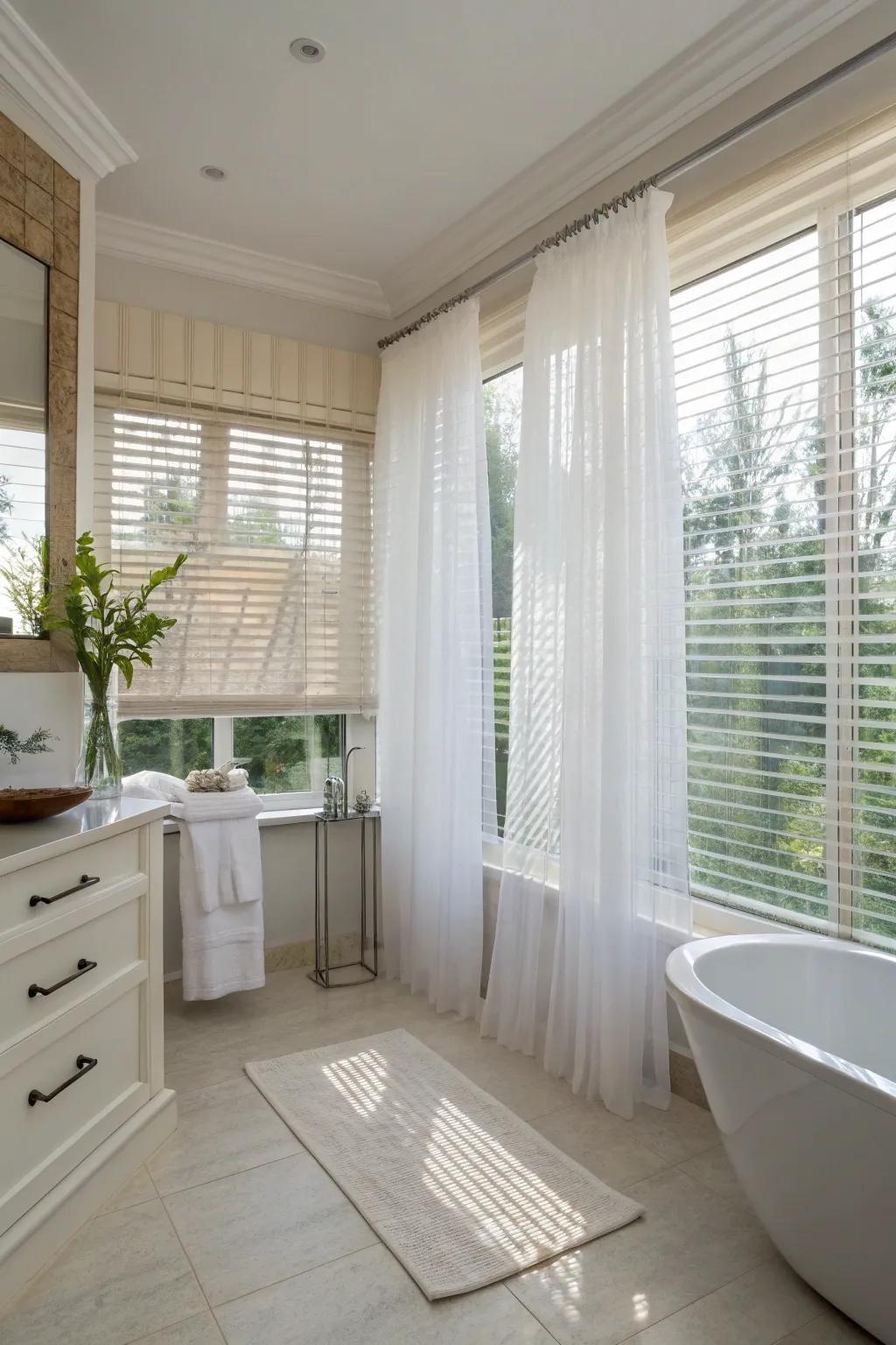 Sheer accents for a light and airy atmosphere.