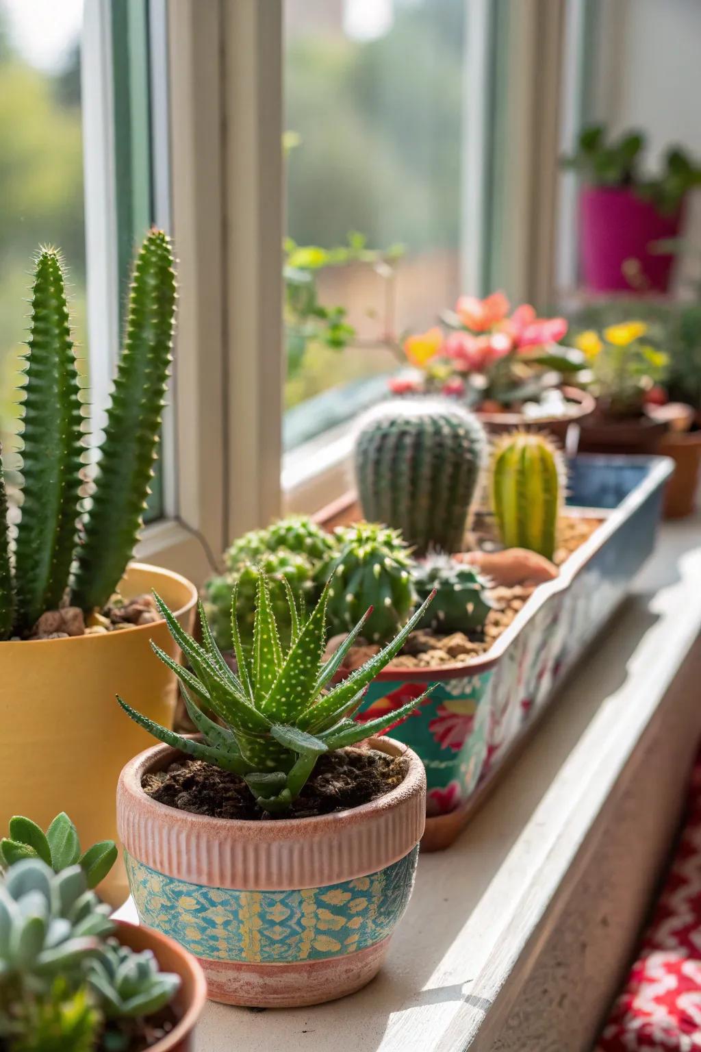 Any room is easily brightened up by a windowsill garden.