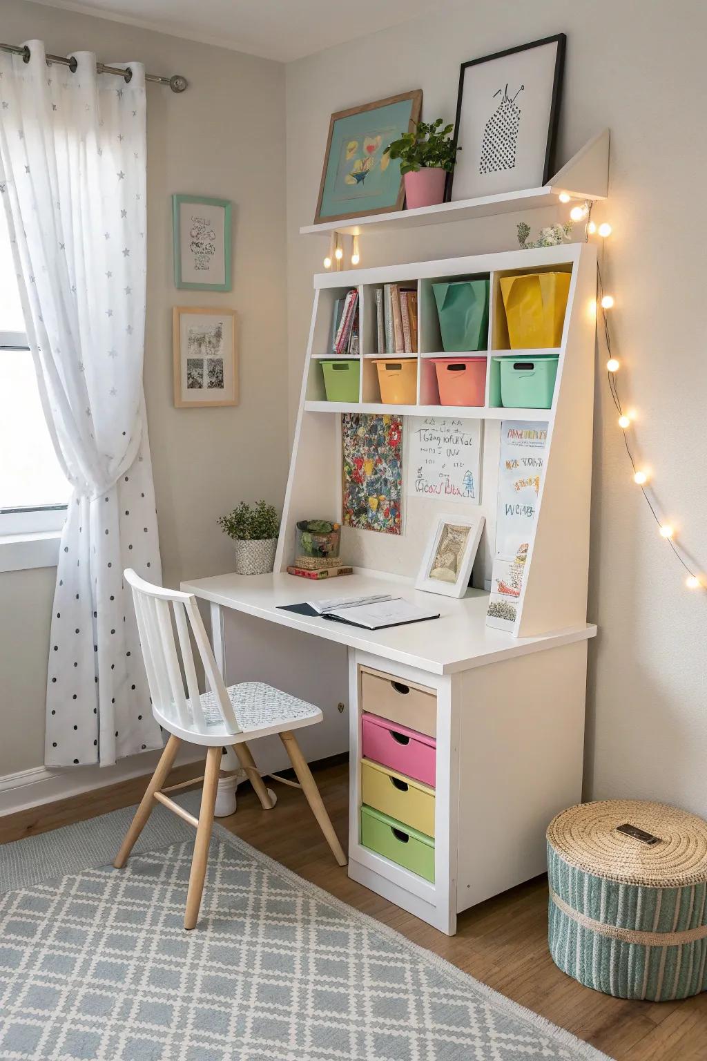 Gliding desks are ideal for optimizing petite spaces.