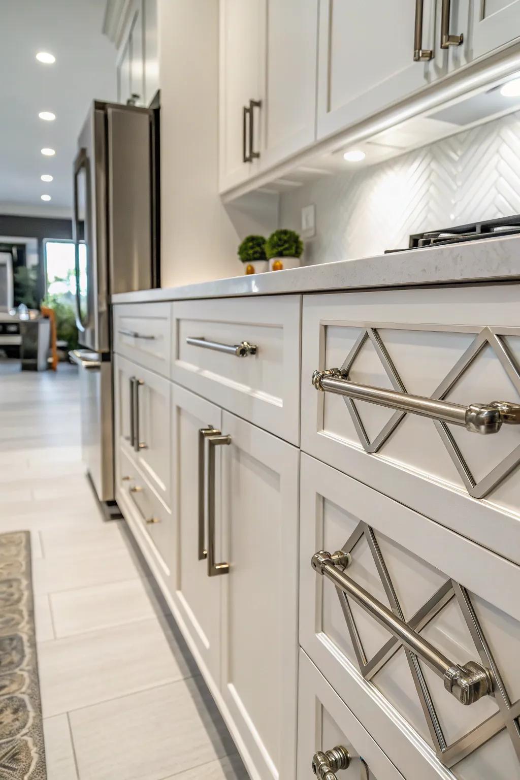 Geometric patterns add a modern and architectural flair.
