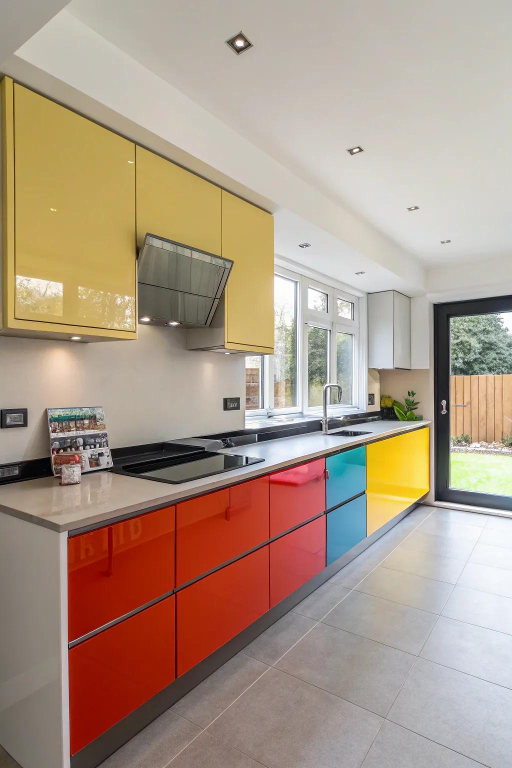 Bold Colors add a design choice to your cooking area.