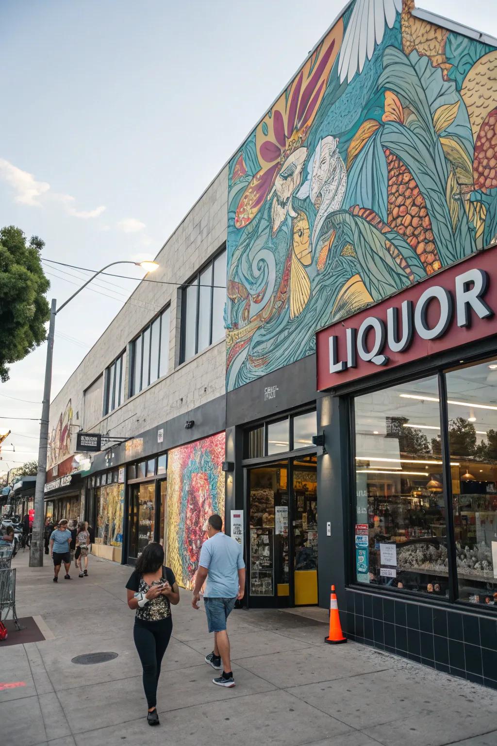 Artistic murals make a bold and memorable statement.