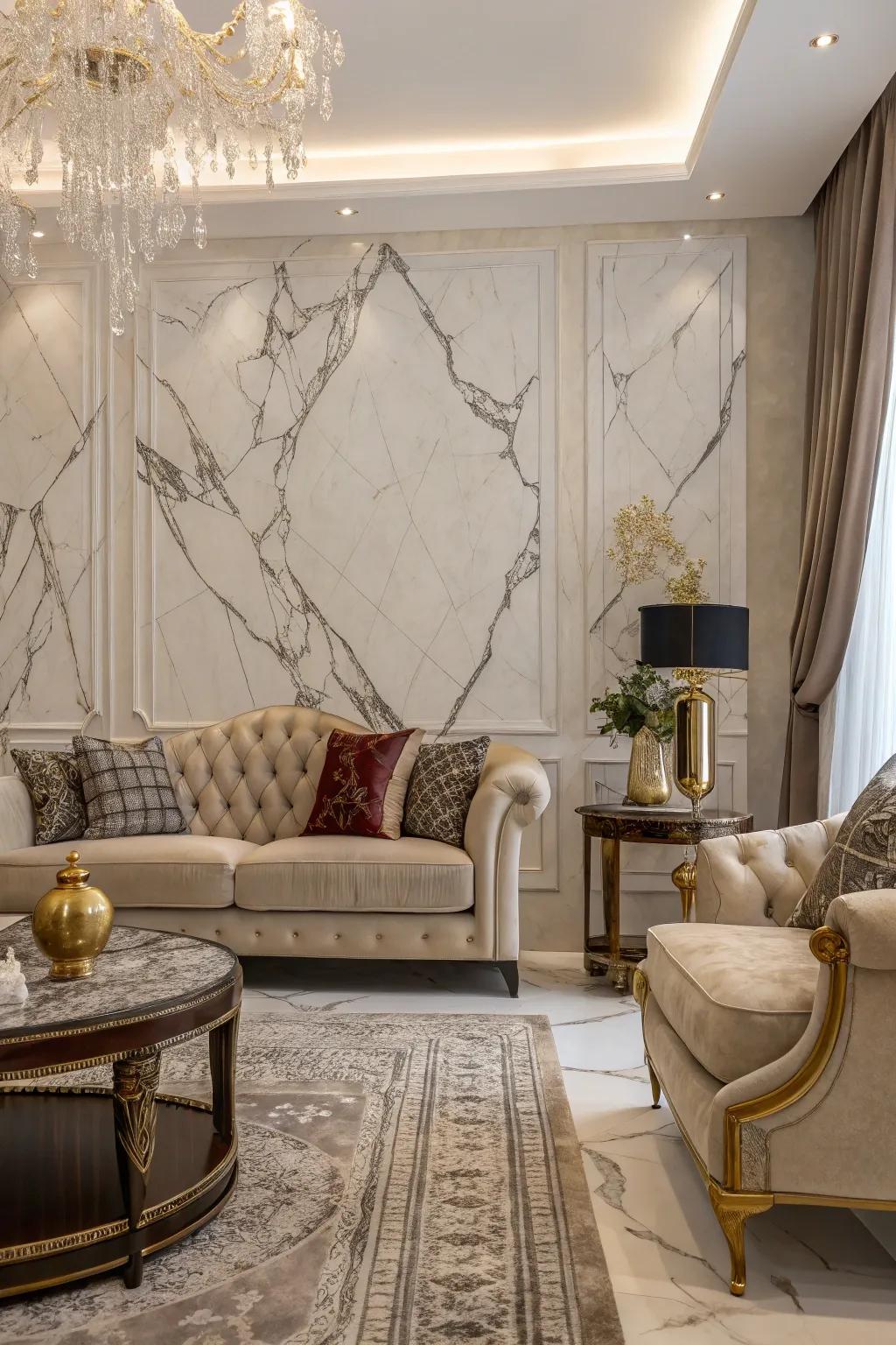 Stone effects bring an unexpected touch of elegance.