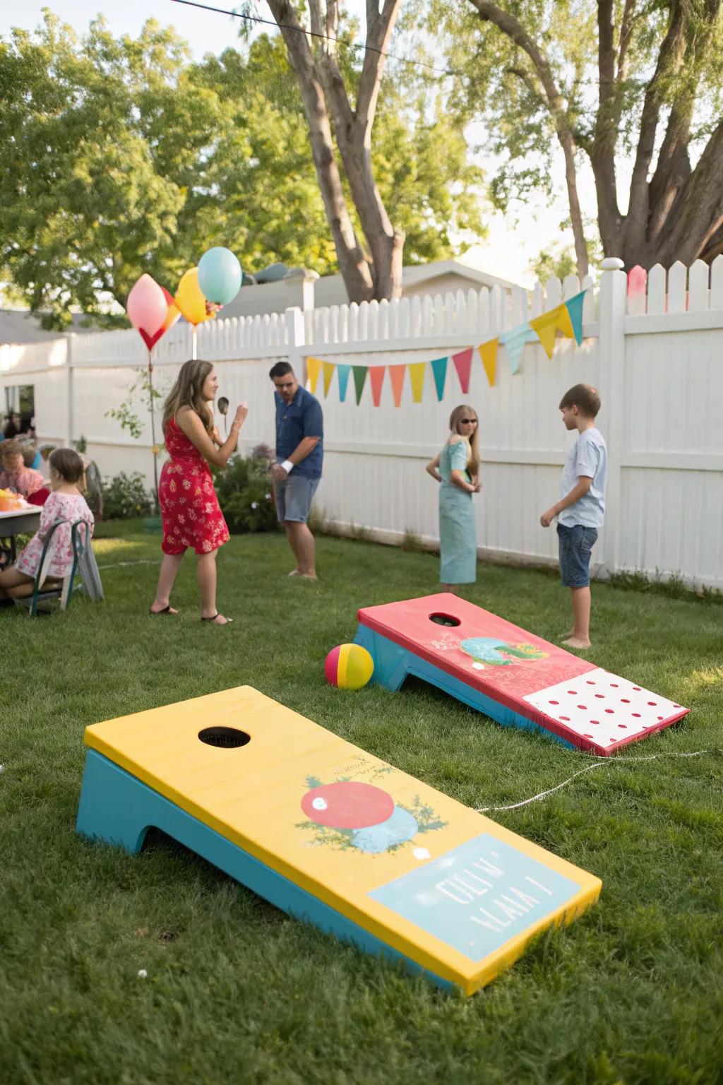 Interactive games contribute both fun and decorative elements.