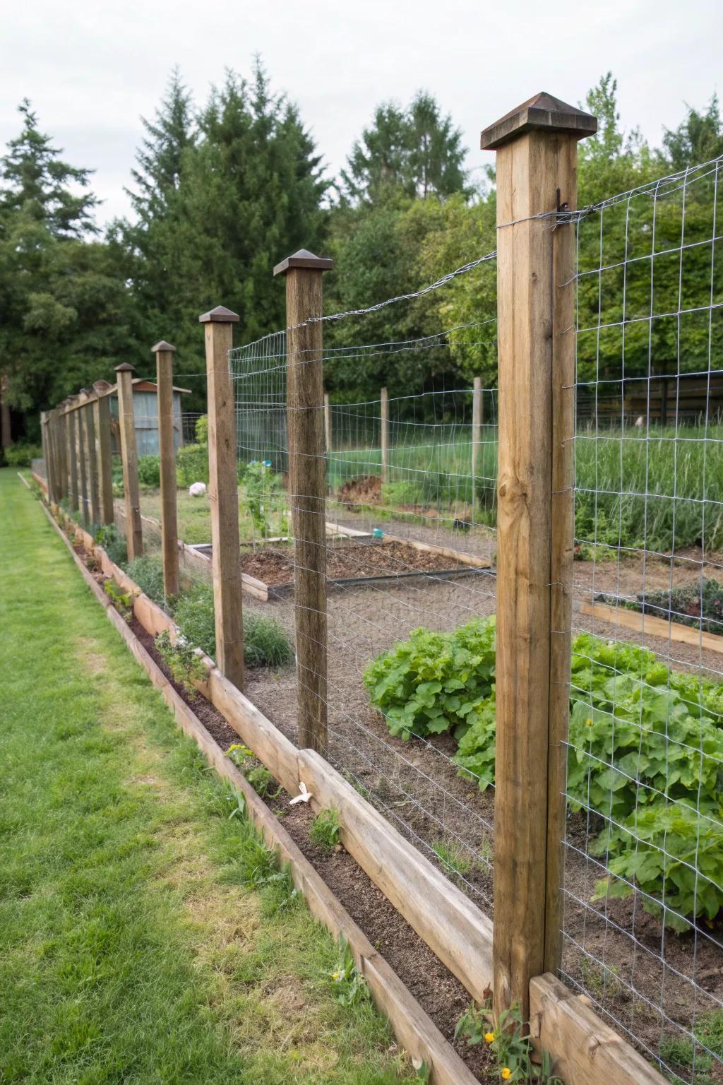 Realize a modernist aesthetic through hog wire divider implementations.