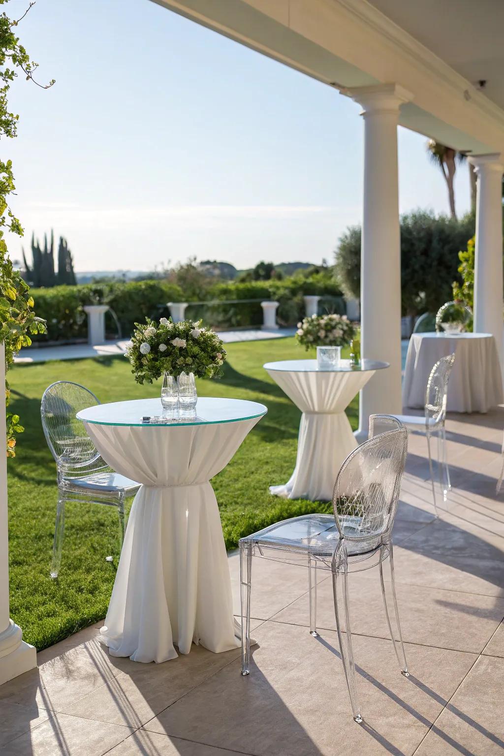 Acrylic furniture brings modern style outdoors.