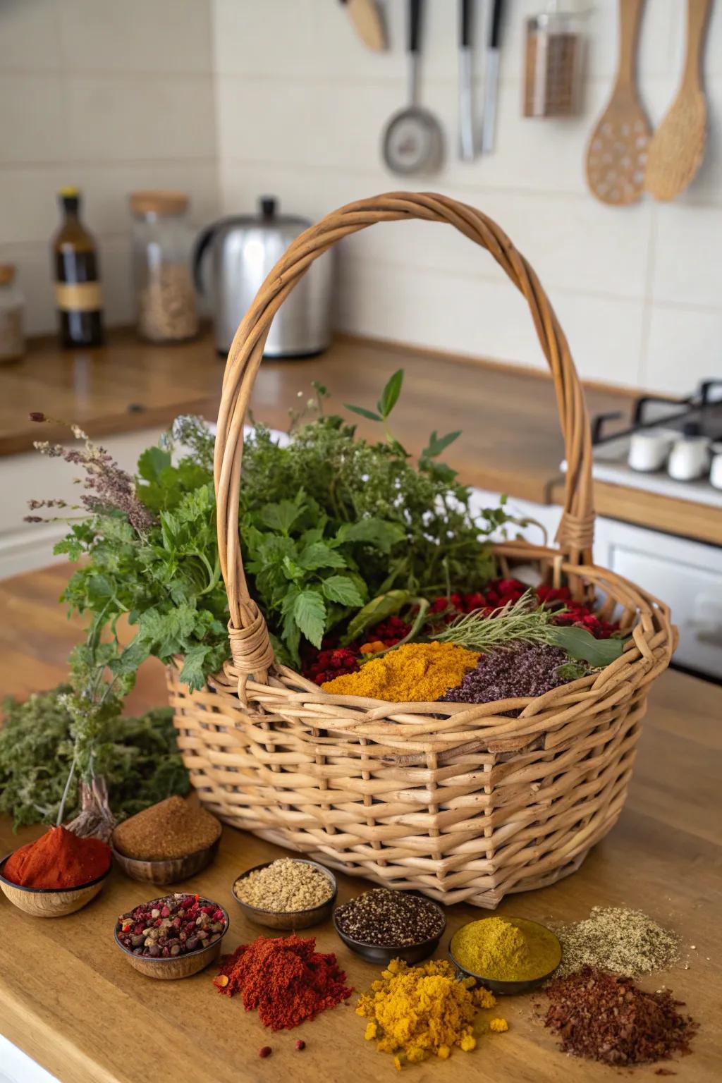A culinary-inspired May basket filled with the flavors of spring.