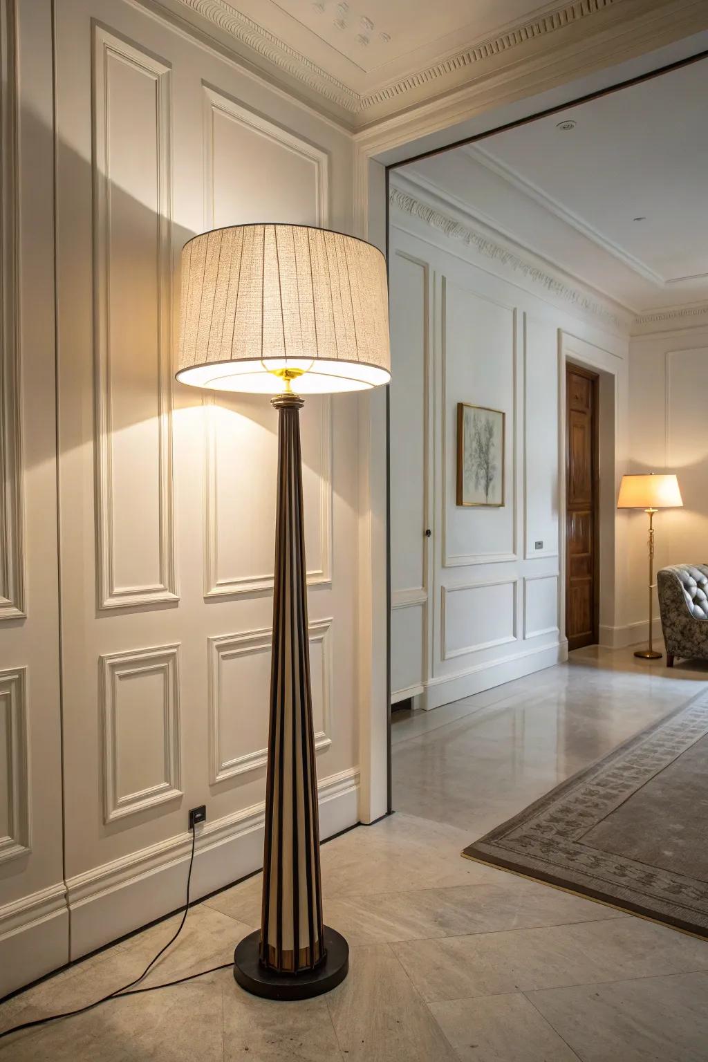 A statement piece adds character to minimalist decor.